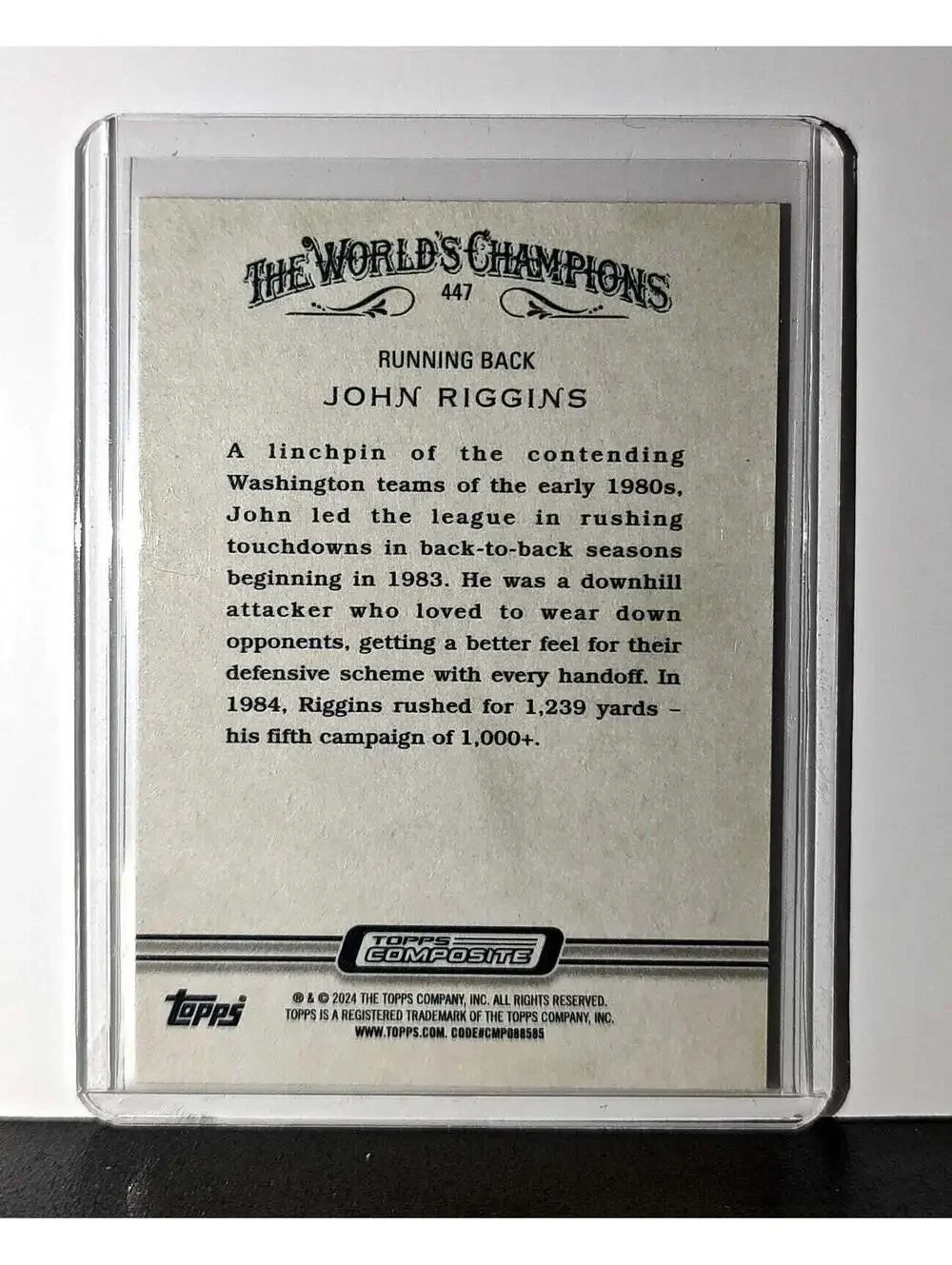 John Riggins 2023 Topps Allen & Ginter NFL #447 Card Washington Redskins